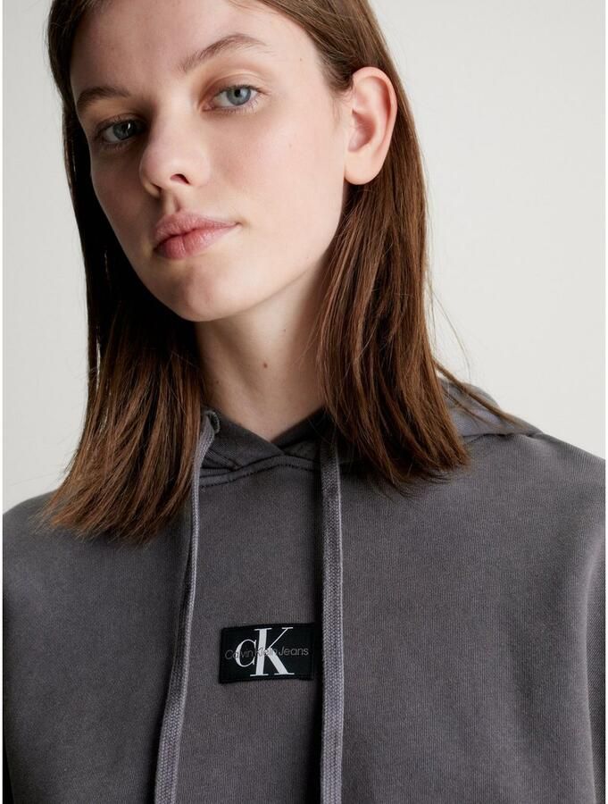 Calvin Klein Hoodie WASHED WOVEN LABEL HOODIE