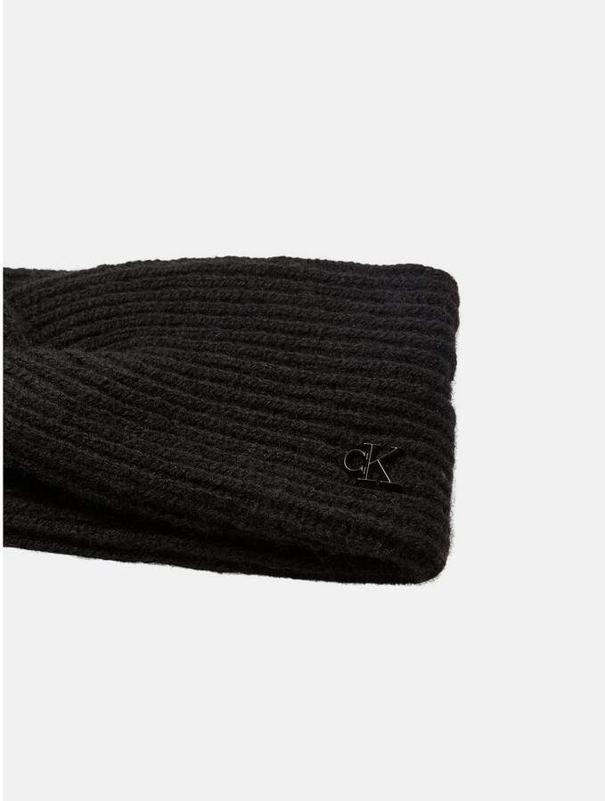 CK Calvin Klein Hoofdband van lamswolmix met labelapplicatie - Foto 2