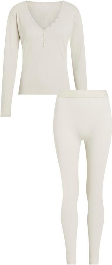 Calvin Klein Huispak L S HENLEY & LEGGING met diepe halsuitsnijding en knoopsluiting (set 2-delig) - Foto 5