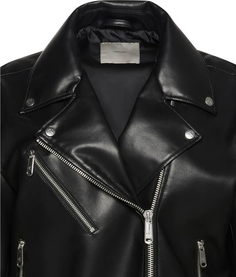 Calvin Klein Imitatieleren jack FAUX LEATHER MOTO JACKET W BELT