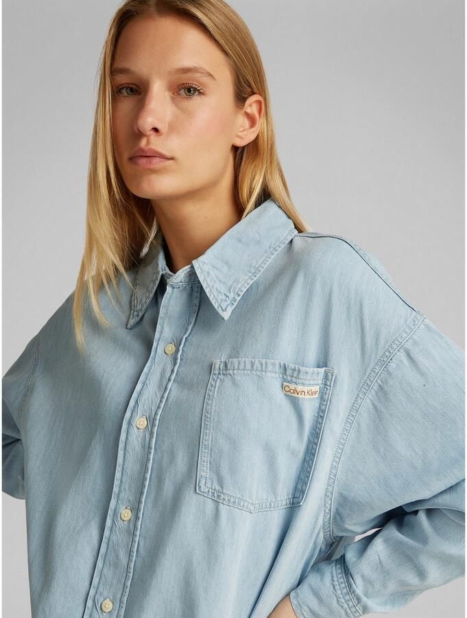 Calvin Klein Jeans Lange mouw lente zomer damesoverhemd Blue Dames