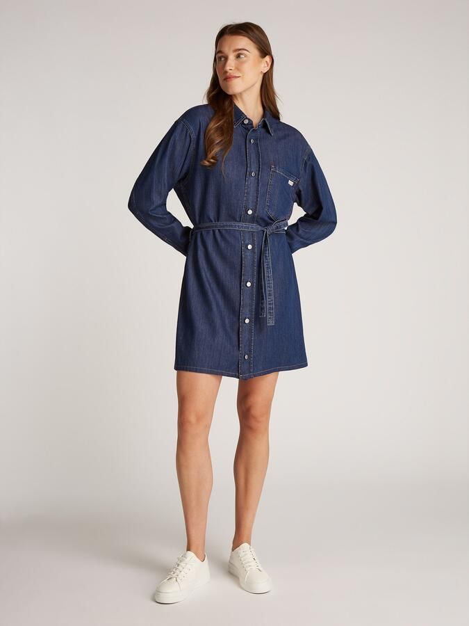 Calvin Klein Jeans jurk BELTED TENCEL DENIM SHIRT DRESS - Foto 4