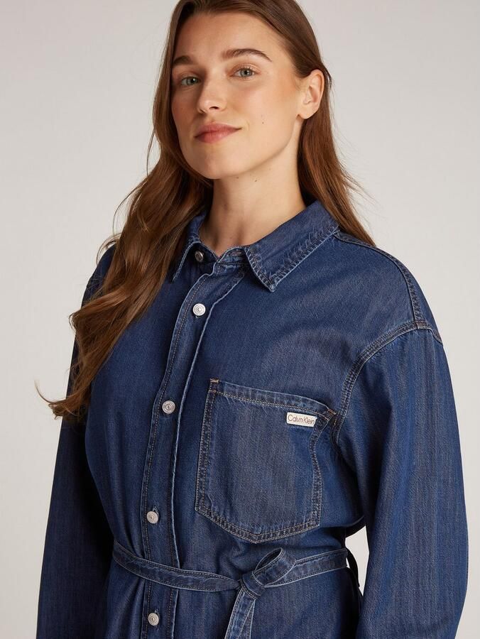 Calvin Klein Jeans jurk BELTED TENCEL DENIM SHIRT DRESS - Foto 2