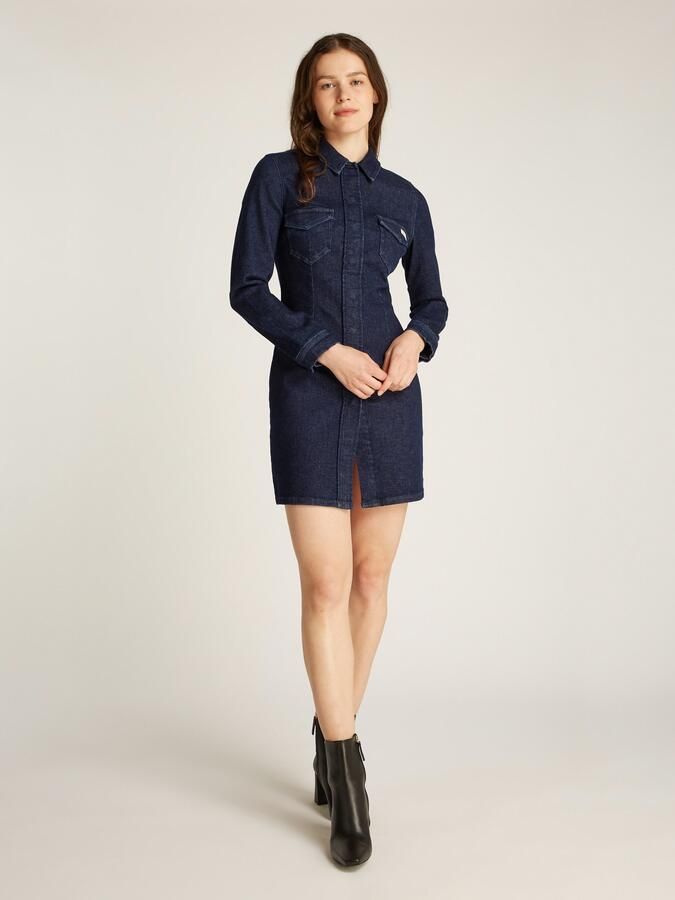Calvin Klein Jeans jurk DARTED LEAN SHIRT DENIM DRESS - Foto 5