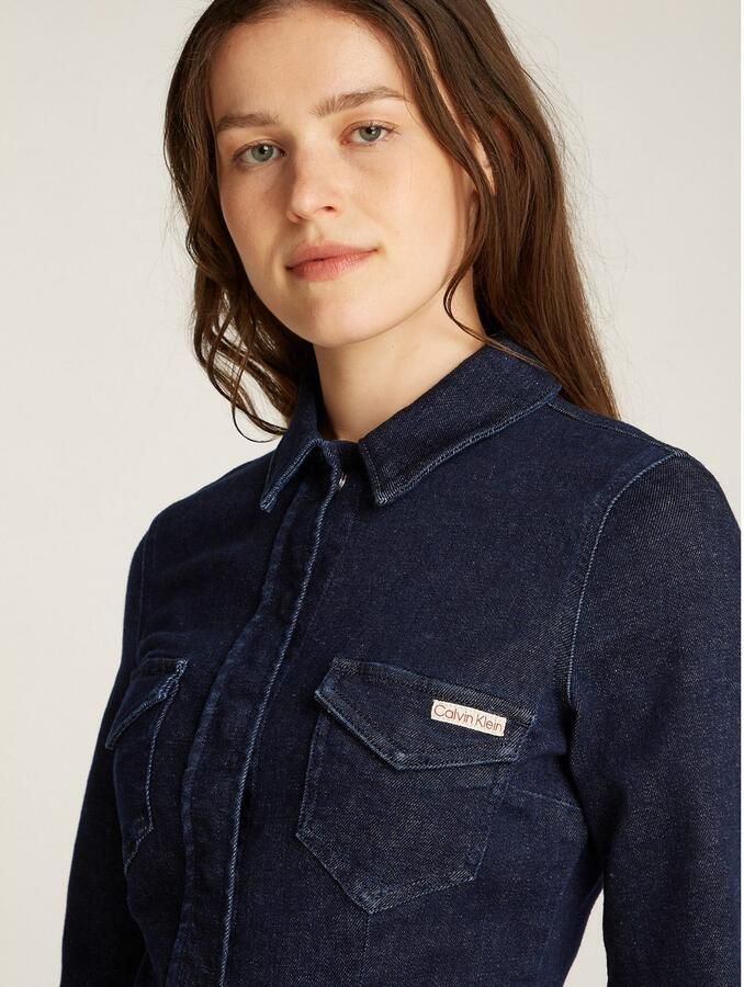 Calvin Klein Jeans jurk DARTED LEAN SHIRT DENIM DRESS - Foto 2