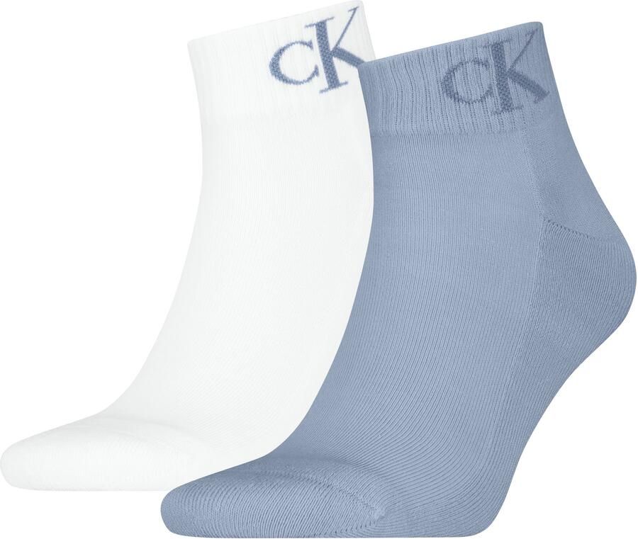 Calvin Klein Jeans Korte sokken CKJ MEN QUARTER 2P MONOGRAM met een stijlvol logoborduursel (2 paar 2 paar) - Foto 3