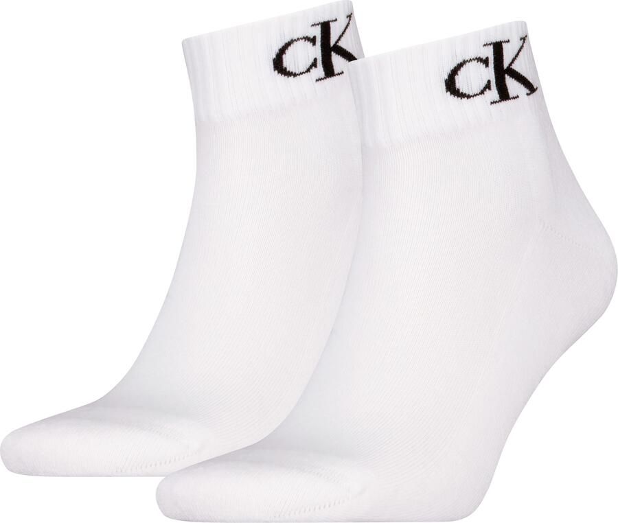 Calvin Klein Jeans Korte sokken CKJ MEN QUARTER 2P MONOGRAM met een stijlvol logoborduursel (2 paar 2 paar) - Foto 3