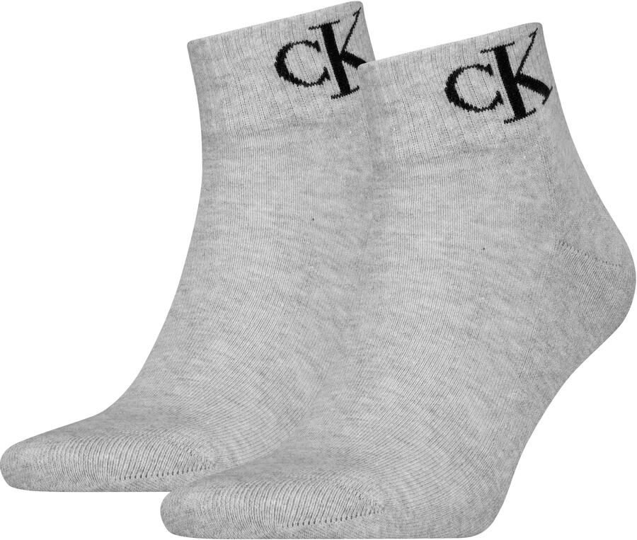 Calvin Klein Jeans Korte sokken CKJ MEN QUARTER 2P MONOGRAM met een stijlvol logoborduursel (2 paar 2 paar) - Foto 3