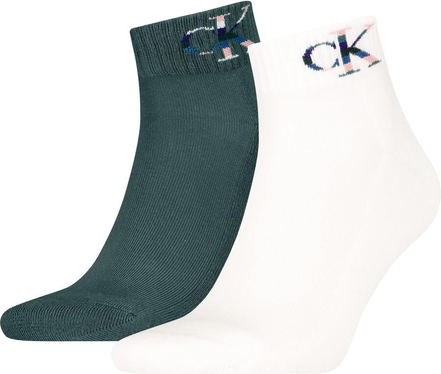 Calvin Klein Jeans Korte sokken CKJ MEN QUARTER 2P MONOGRAM met een stijlvol logoborduursel (2 paar 2 paar) - Foto 3