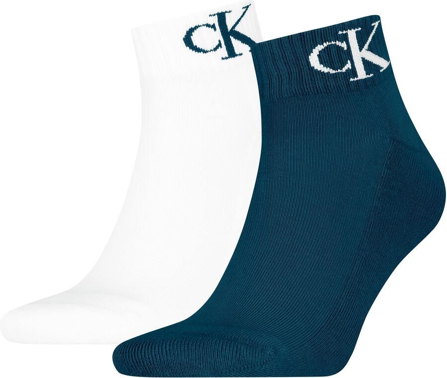 Calvin Klein Jeans Korte sokken CKJ MEN QUARTER 2P MONOGRAM met een stijlvol logoborduursel (2 paar 2 paar) - Foto 3