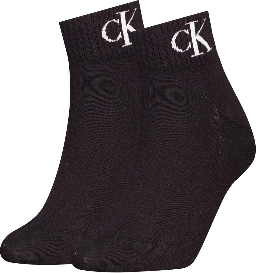 Calvin Klein Jeans Korte sokken CKJ WOMEN QUARTER 2P MONOGRAM (2 paar 2 paar) - Foto 3