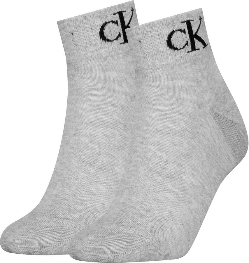 Calvin Klein Jeans Korte sokken CKJ WOMEN QUARTER 2P MONOGRAM (2 paar 2 paar) - Foto 4