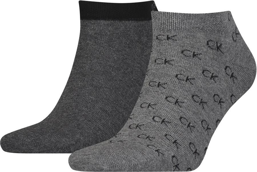 Calvin Klein Jeans Sneakersokken CK MEN SNEAKER 2P ALL OVER LOGO 2 liter rechthoekig stapelrand ovenbestendig lekvrij (2 paar) - Foto 2
