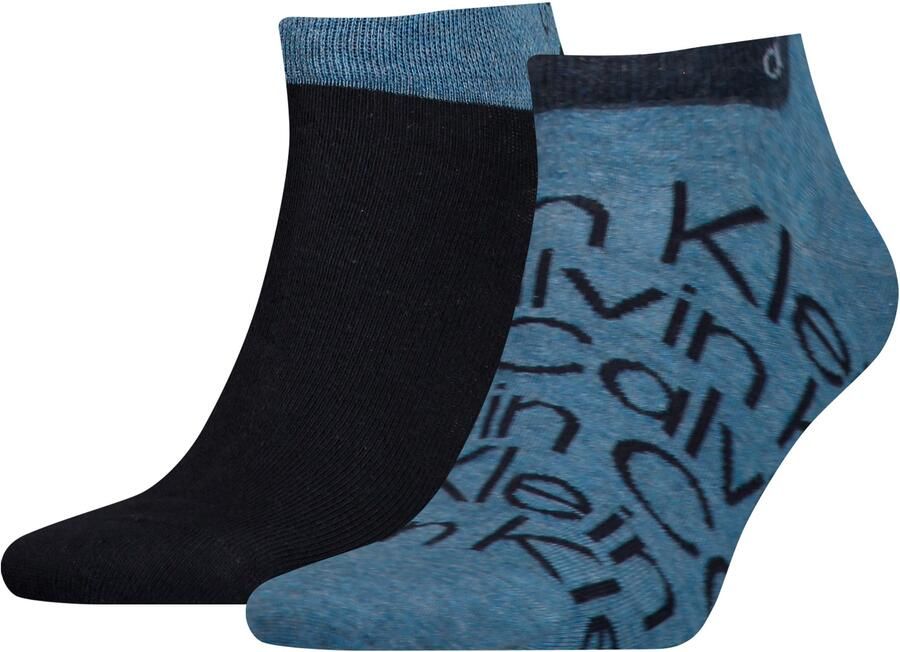 Calvin Klein Jeans Sneakersokken CK MEN SNEAKER 2P ALL OVER PRINT All-over patroon effen logo-opdruk ademend (2 paar) - Foto 3