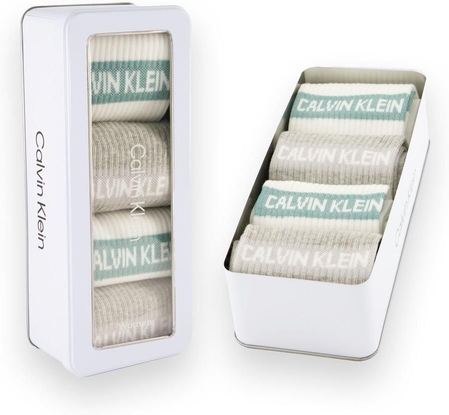 Calvin Klein Jeans Sokken CKJ WO SOCK 4P GIFTBOX STRIPE LOGO (Set van 4) - Foto 2