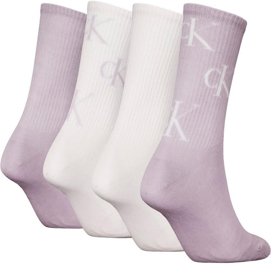 Calvin Klein Jeans Sokken met elastische ribboordjes in een set van 4 paar