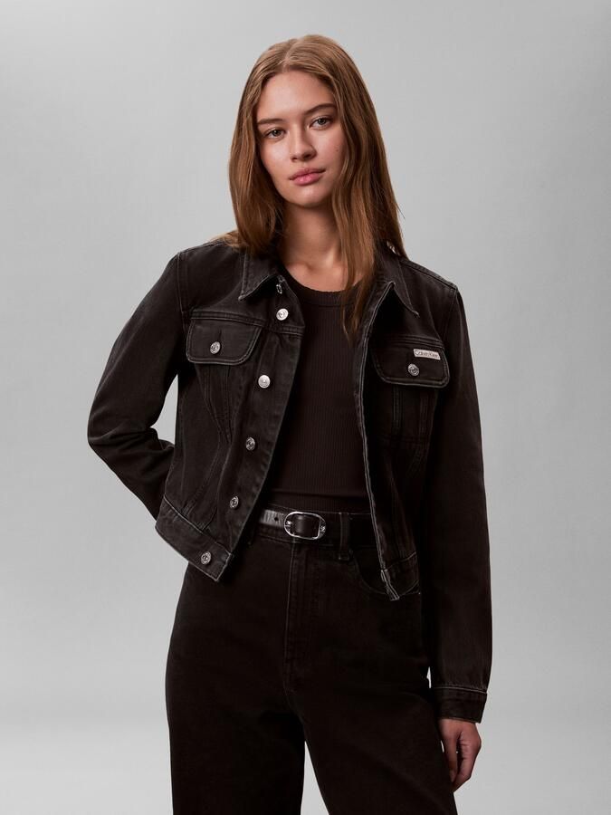 Calvin Klein Jeansjack CROP 90S smalle korte pasvorm used-washed - Foto 7