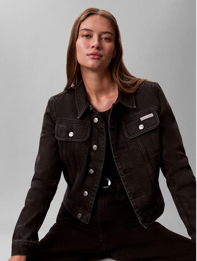 Calvin Klein Jeansjack CROP 90S smalle korte pasvorm used-washed - Foto 3