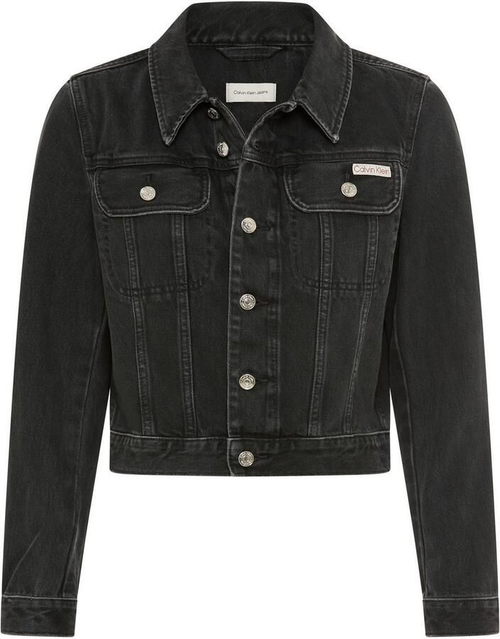 Calvin Klein Jeansjack CROP 90S smalle korte pasvorm used-washed