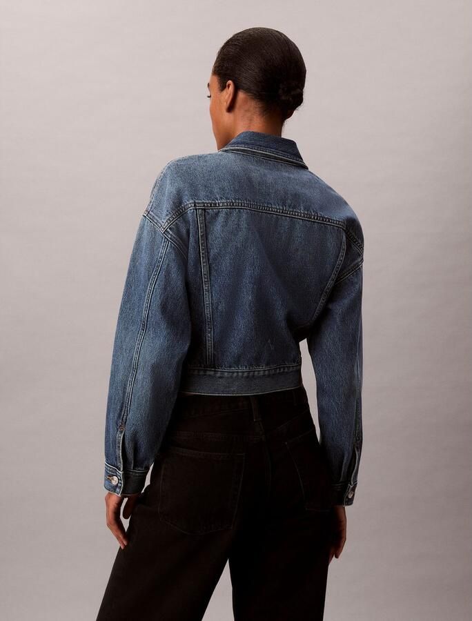 Calvin Klein Jeansjack DENIM CROPPED JACKET Met ronde hals regular fit - Foto 4