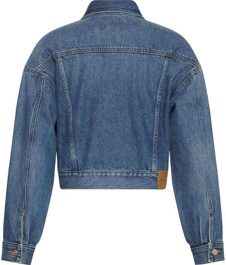 Calvin Klein Jeansjack DENIM CROPPED JACKET Met ronde hals regular fit