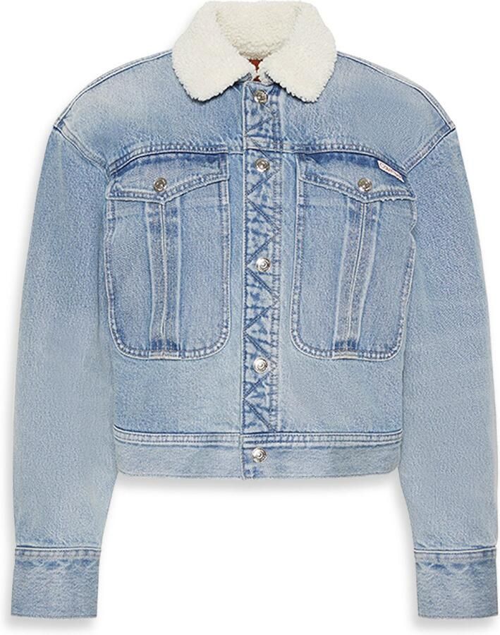 Calvin Klein Jeansjack SHERPA WOOL DENIM JACKET Met ronde hals regular fit