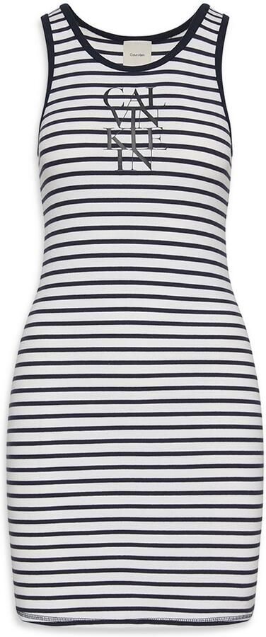 Calvin Klein Jerseyjurk COTTON RIB STRIPE SL DRESS - Foto 6