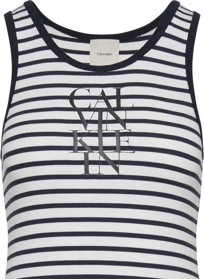 Calvin Klein Jerseyjurk COTTON RIB STRIPE SL DRESS - Foto 5