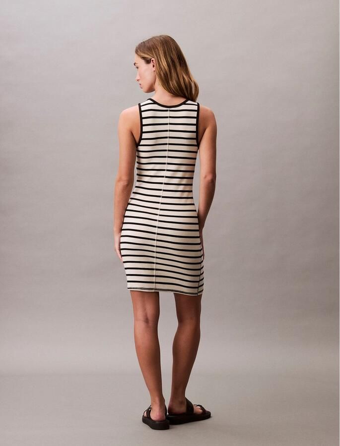 Calvin Klein Jerseyjurk COTTON RIB STRIPE SL DRESS - Foto 4