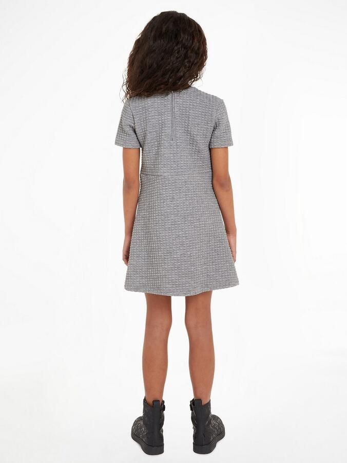 Calvin Klein Jerseyjurk JACQUARD QUILTED SS DRESS - Foto 3