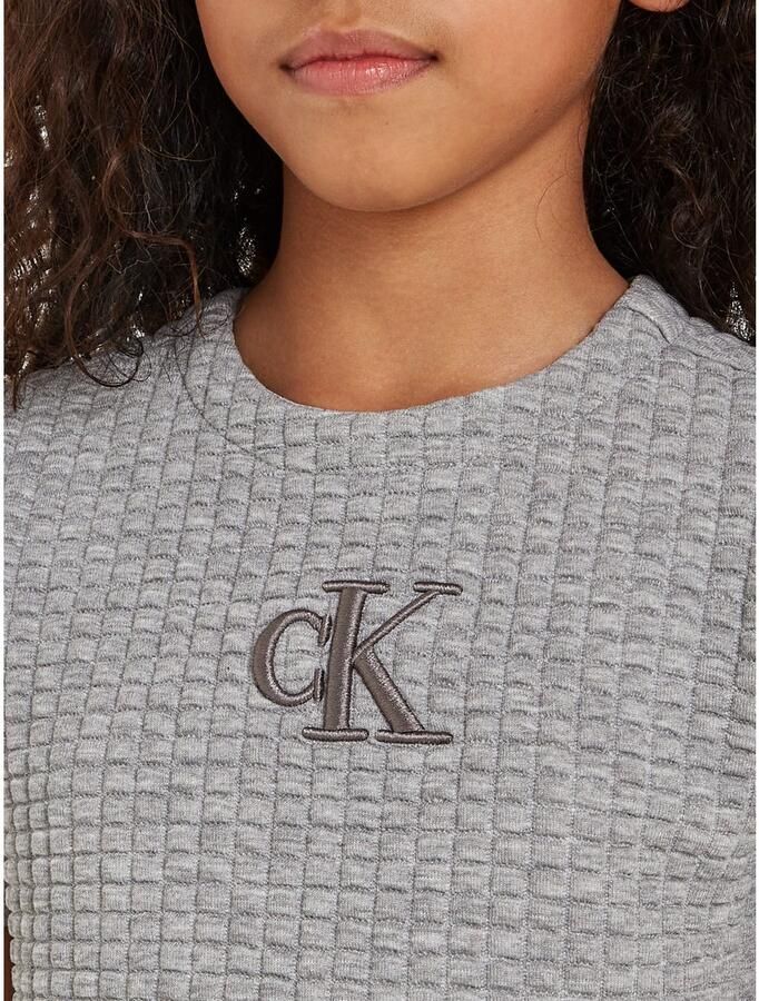 Calvin Klein Jerseyjurk JACQUARD QUILTED SS DRESS