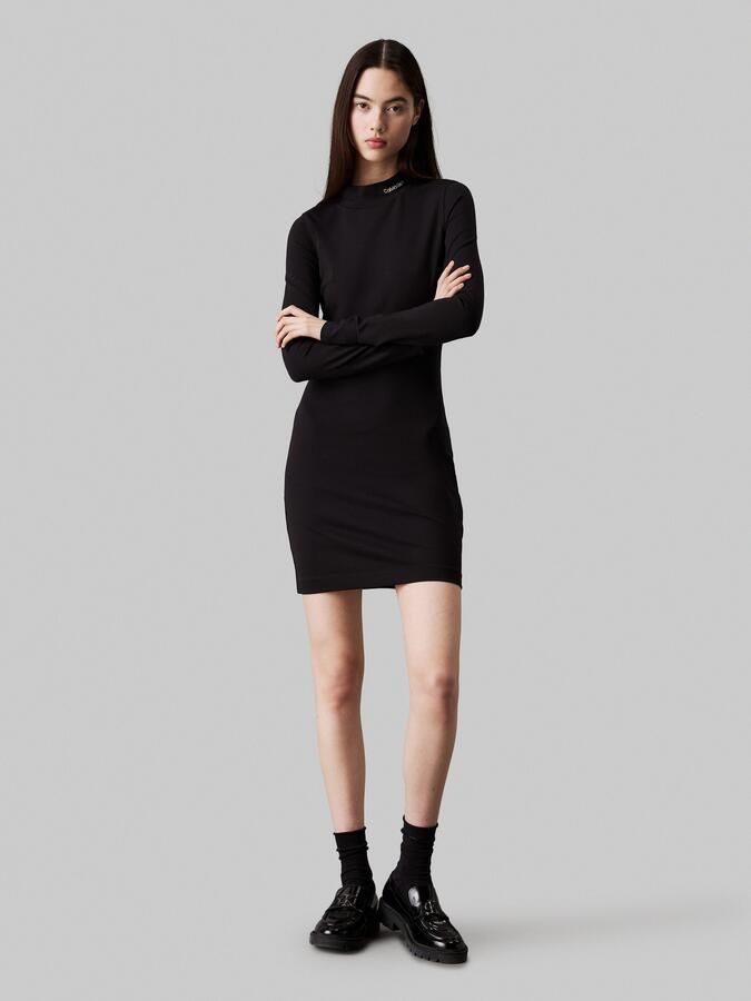 Calvin Klein Jeans Milano Jersey Jurk met Turtleneck Black Dames - Foto 5