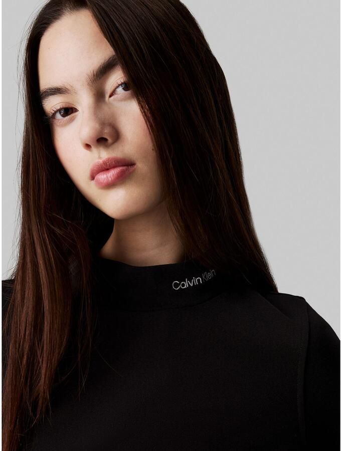 Calvin Klein Jeans Milano Jersey Jurk met Turtleneck Black Dames