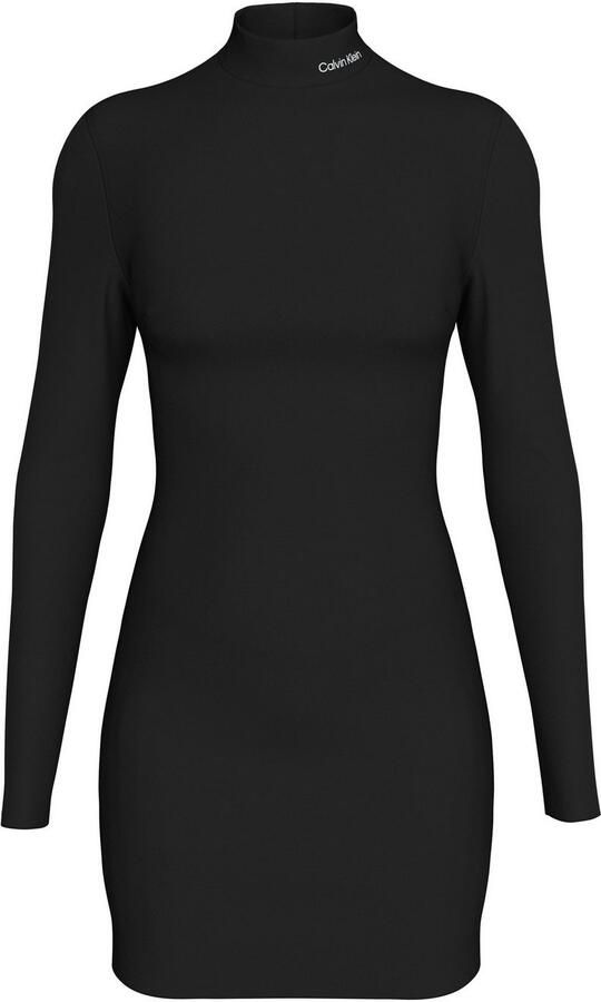 Calvin Klein Jeans Milano Jersey Jurk met Turtleneck Black Dames - Foto 4