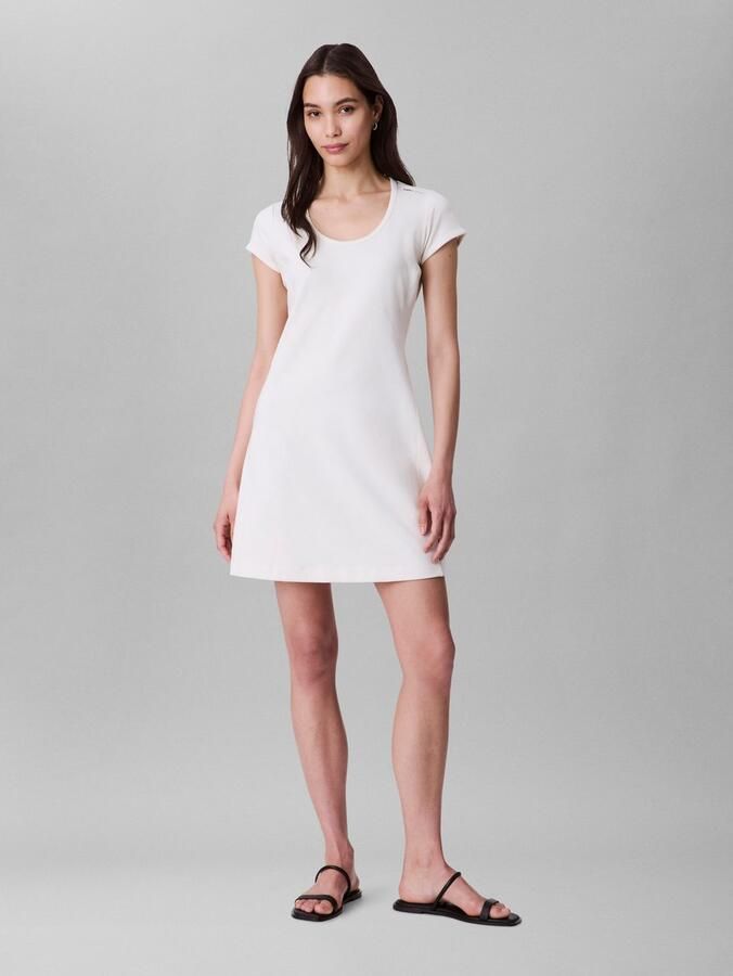 Calvin Klein Jerseyjurk PUNTO MILANO SS SCOOP NK DRESS - Foto 3