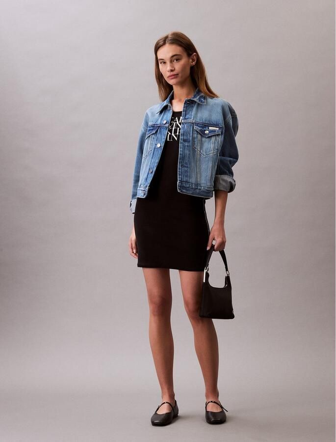 Calvin Klein Jerseyjurk SL COTTON 1X1 RIB TANK DRESS - Foto 4