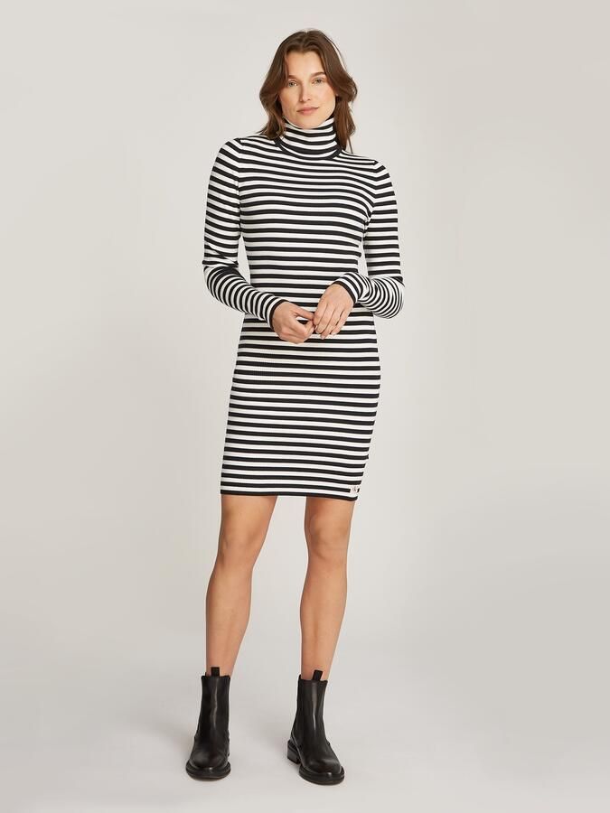 Calvin Klein Jerseyjurk WOVEN LABEL TIGHT SWEATER DRESS - Foto 4