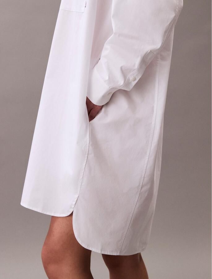 Calvin Klein Jurk met overhemdkraag Cotton Oversized Mini Shirtdress