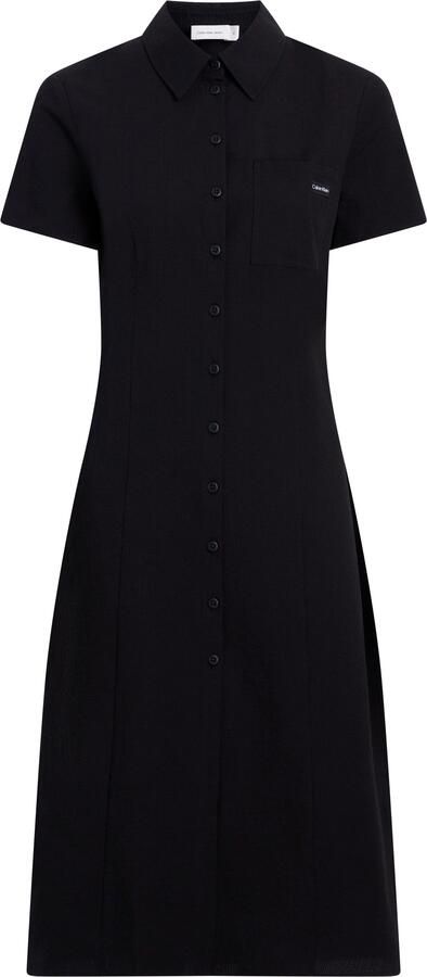 Calvin Klein Jurk met overhemdkraag SEERSUCKER BUTTON DOWN DAY DRESS