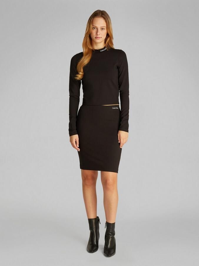 Calvin Klein Kokerrok Milano Logo Elastic Skirt - Foto 5