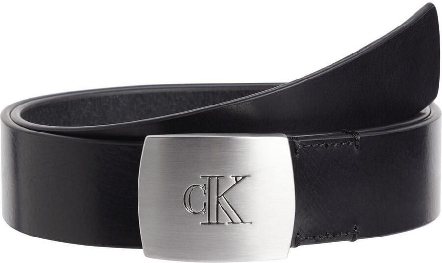 Calvin Klein Jeans Zwarte Leren Riem met Klassieke Gesp Black Heren - Foto 4