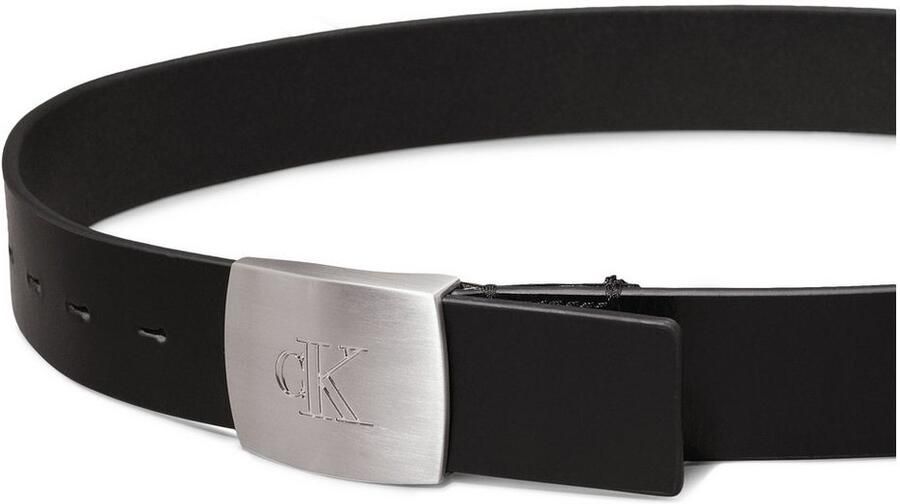 Calvin Klein Jeans Zwarte Leren Riem met Klassieke Gesp Black Heren - Foto 5