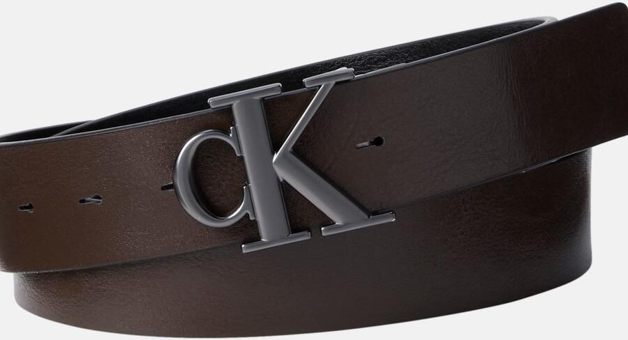 Calvin Klein Leren riem MNGRM PLQ BCKL 35MM - Foto 6