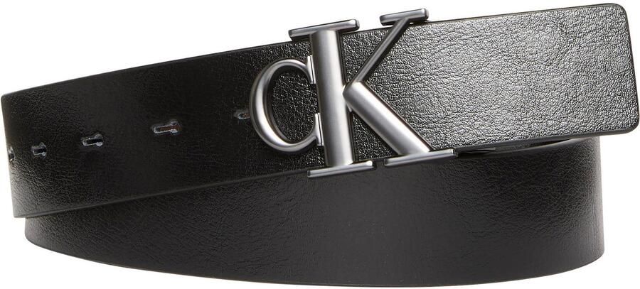 Calvin Klein Leren riem MNGRM PLQ BCKL 35MM - Foto 4