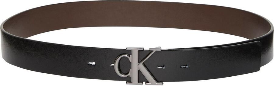 Calvin Klein Leren riem MNGRM PLQ BCKL 35MM - Foto 5
