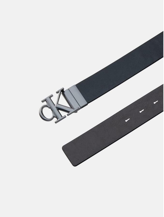 Calvin Klein Leren riem MNGRM PLQ BCKL 35MM - Foto 3