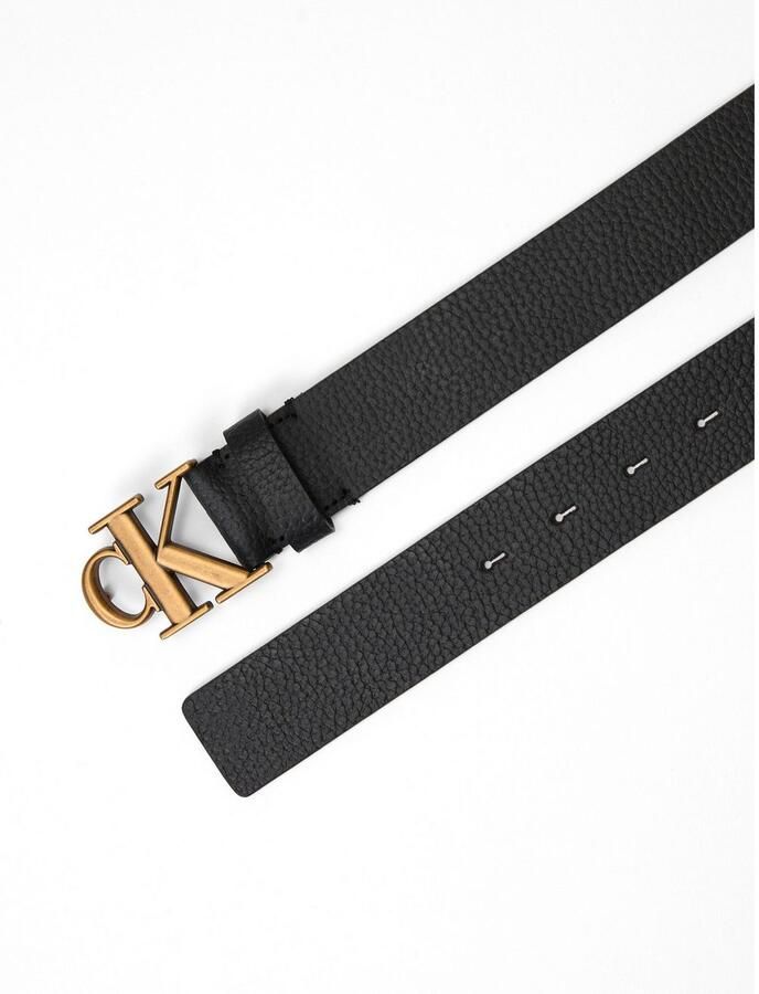 Calvin Klein Leren riem MONOGRAM BUCKLE FIXED BELT 35MM