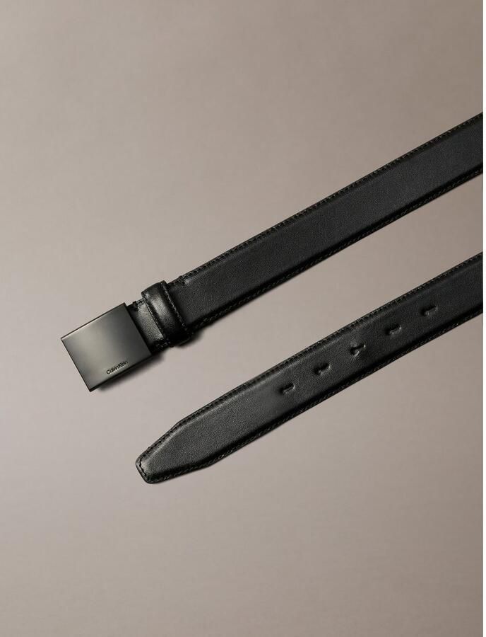 Calvin Klein Leren riem TITLECASE PLAQUE BUCKLE 32MM