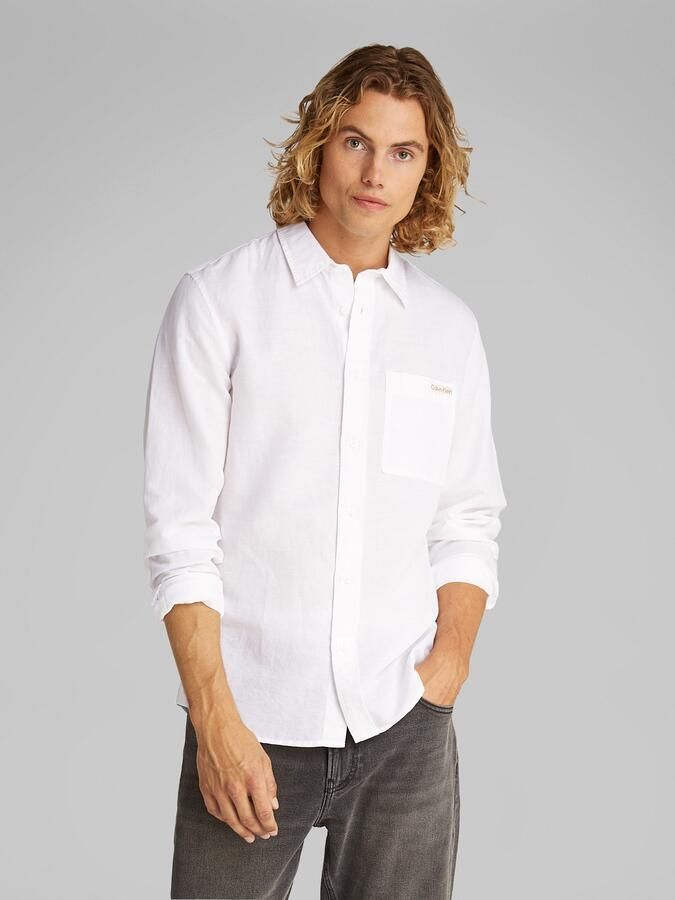 Calvin Klein Jeans Overhemd Lange Mouw LINEN COTTON SHIRT - Foto 7