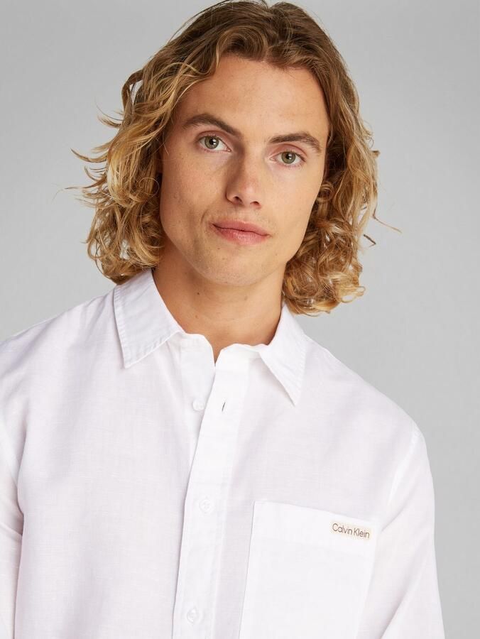 Calvin Klein Jeans Overhemd Lange Mouw LINEN COTTON SHIRT - Foto 2
